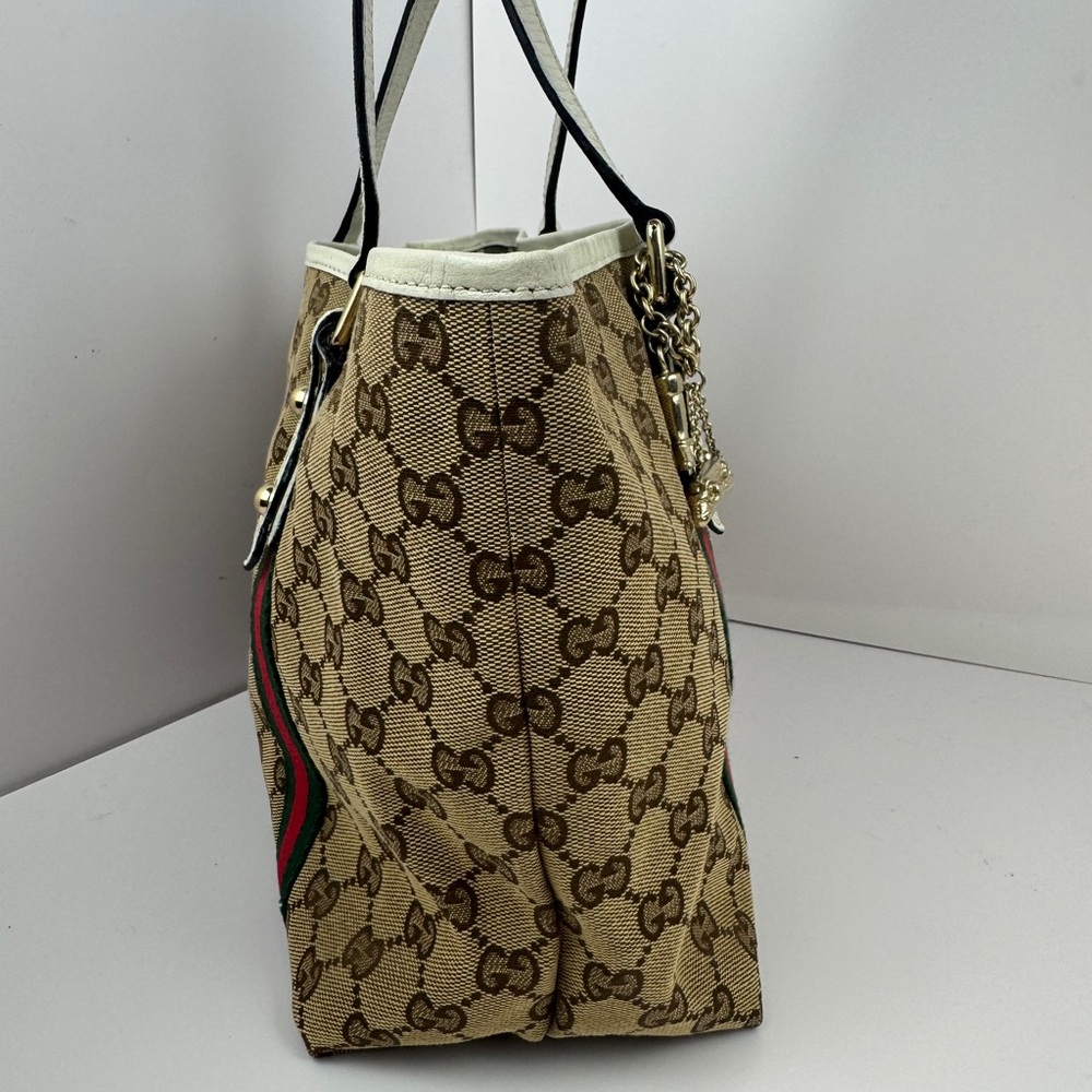 Gucci Web Tote with Green and Red Stripes - Picture 4 of 16